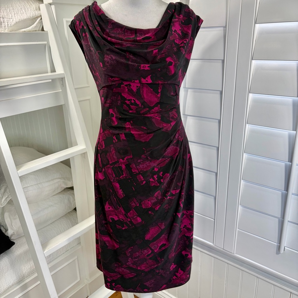 LRL Abstract Berry Midi Dress (6) - Picture 2 of 10